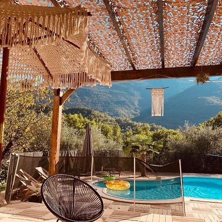 2P Au Coeur Des Montagnes Avec Piscine Chauffee Apartment Puget-Theniers Luaran gambar