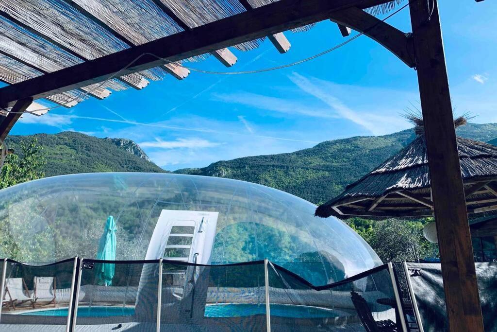 2P Au Coeur Des Montagnes Avec Piscine Chauffee Apartment Puget-Theniers Luaran gambar